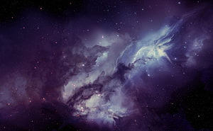 Vast Cosmic Nebula with Swirling Purple and Blue Gas Clouds and Distant Star Fields HD wallpaper