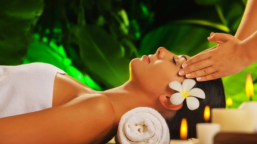 Relaxing Ayurvedic Head Massage With Tropical Flowers And Candles HD wallpaper
