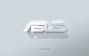 Minimalist 3D ASUS Logo on a Clean White Background HD wallpaper