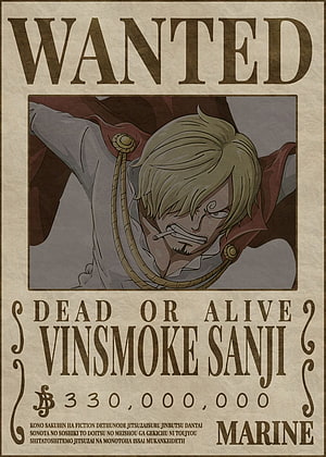 Vinsmoke Sanji Wanted Poster from One Piece with Marine Bounty HD phone wallpaper