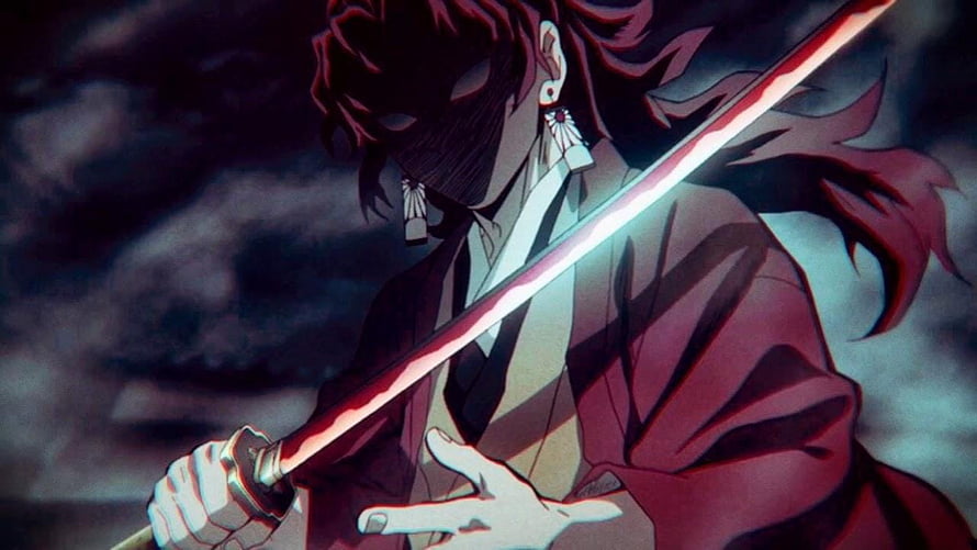Yoriichi Tsugikuni Wielding Glowing Katana in Demon Slayer Anime Scene HD wallpaper