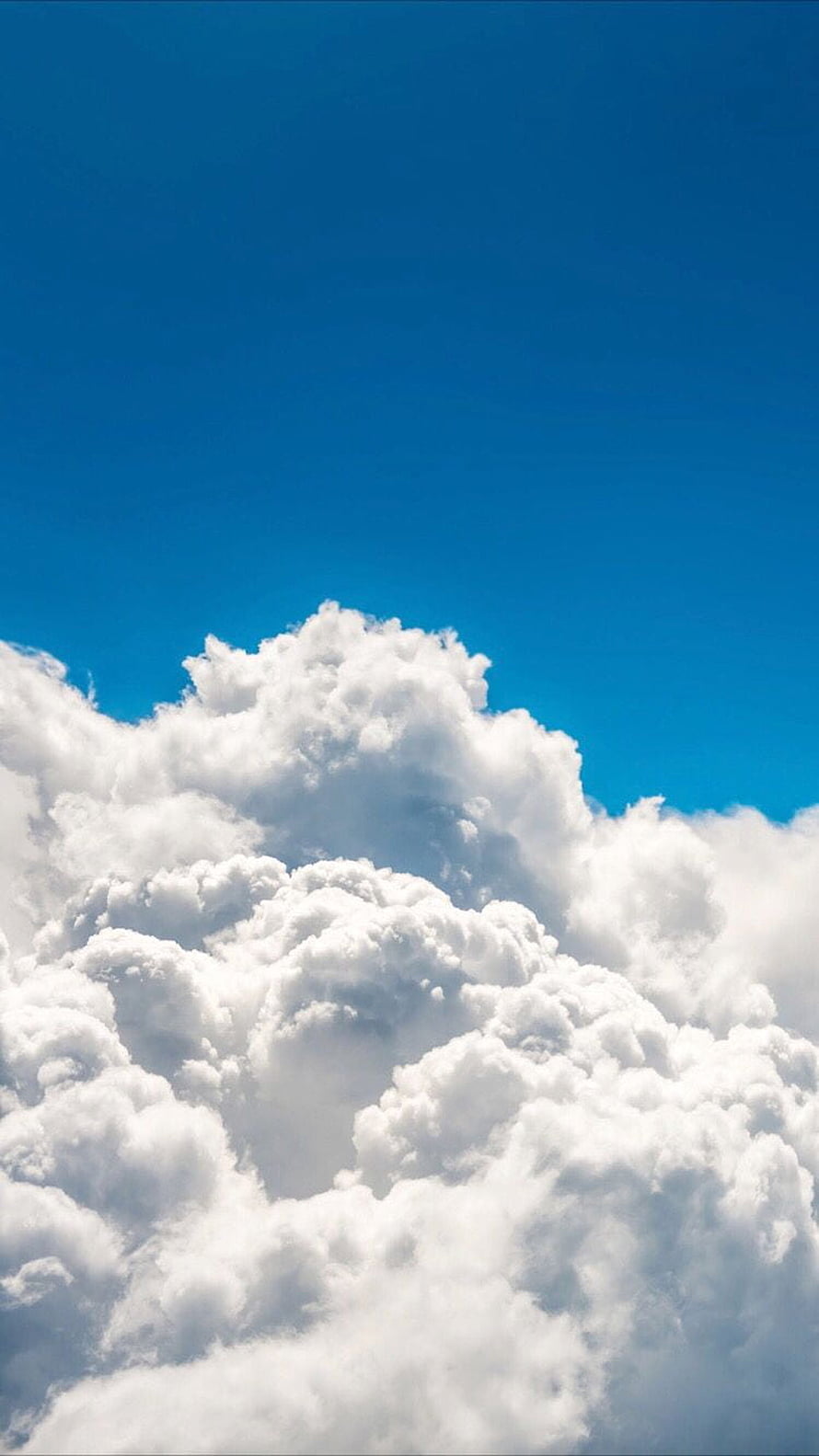 Fluffy Cumulus Clouds Against a Deep Blue Sky HD phone wallpaper