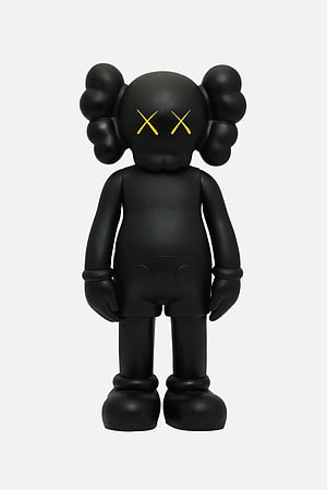 KAWS Companion Black Vinyl Figure with Yellow X Eyes HD phone wallpaper