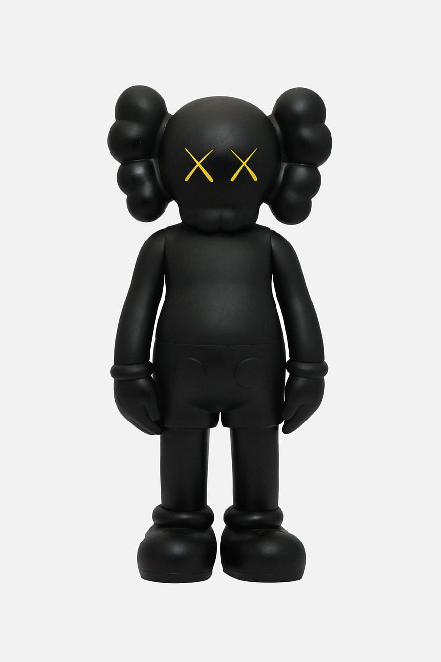 KAWS Companion Black Vinyl Figure with Yellow X Eyes HD phone wallpaper