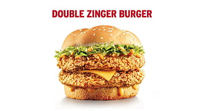 Double Zinger Burger with Crispy Chicken, Cheese, and Fresh Lettuce on a Sesame Bun HD wallpaper