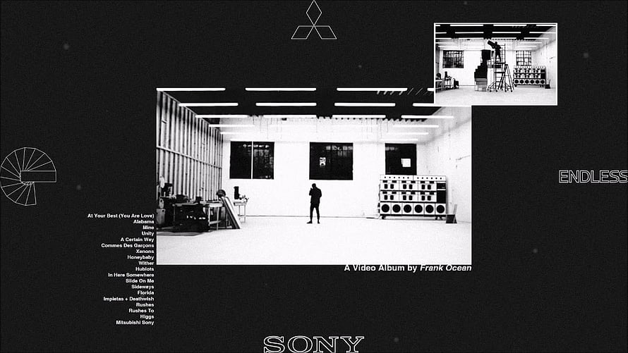 Frank Ocean Endless Video Album Cover Art with Studio Scene and Tracklist HD wallpaper