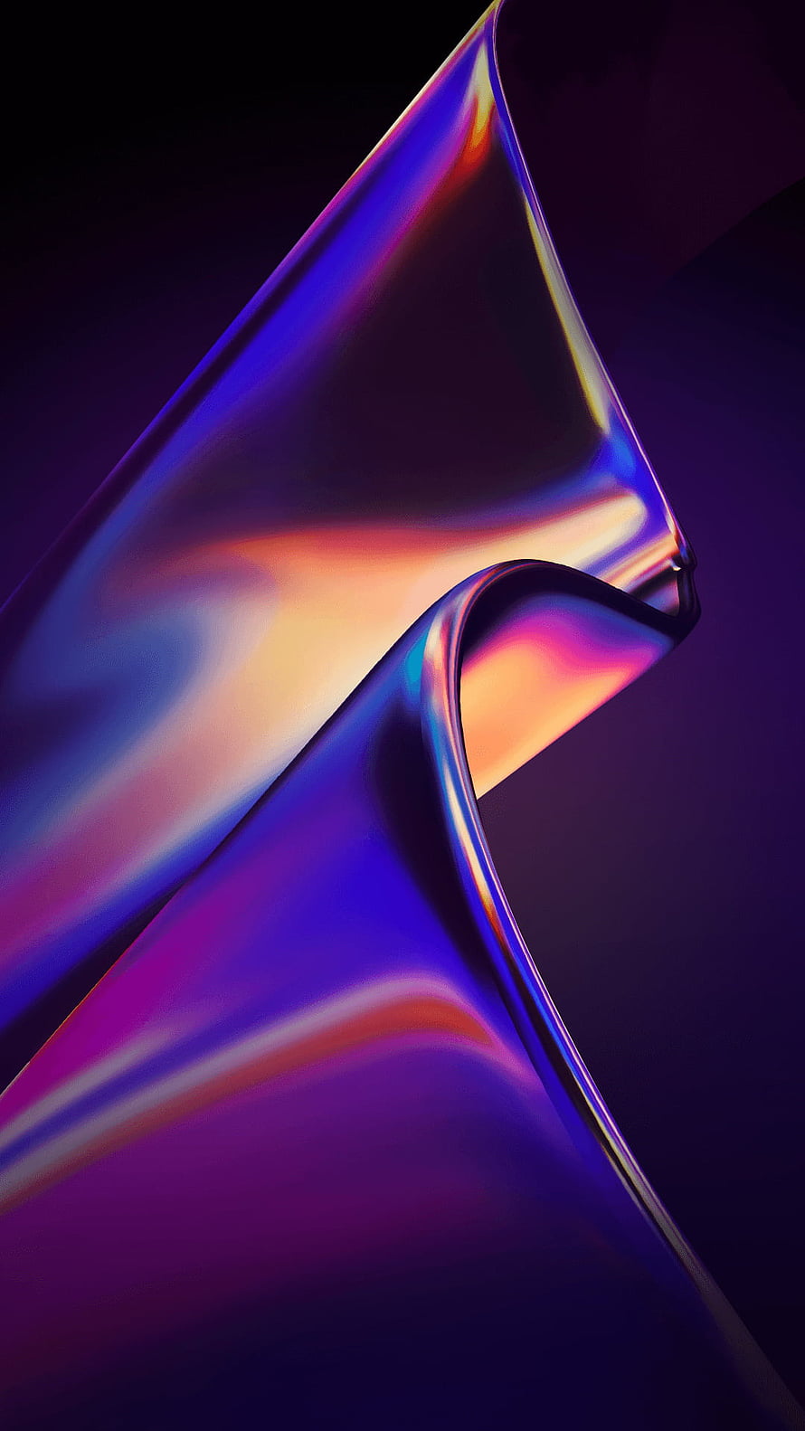 Iridescent 3D Glass Abstract Wallpaper with Vibrant Purple and Blue Gradients HD phone wallpaper