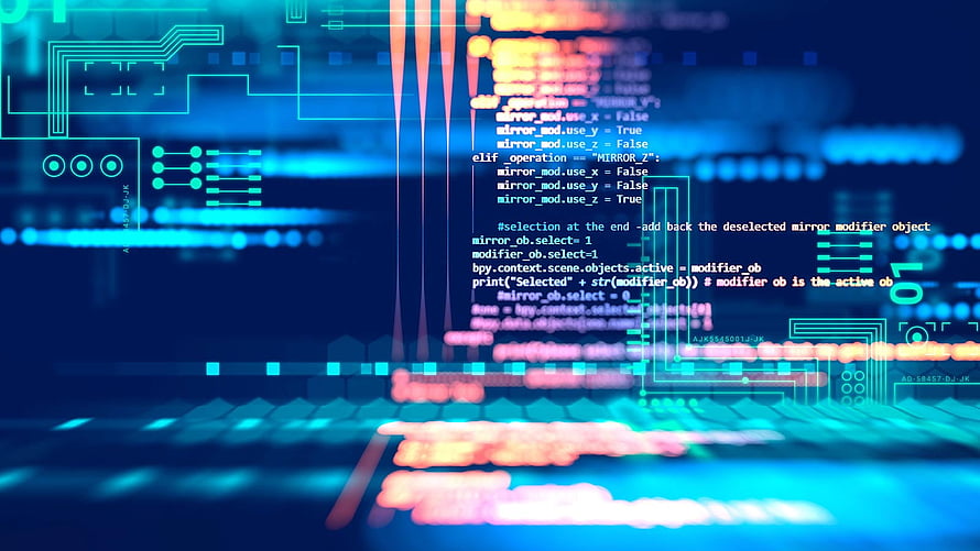 Neon Blue Digital Circuit Board with Glowing Python Code and Futuristic Tech Interface HD wallpaper