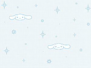 Cinnamoroll Cute Blue Star Pattern on White Background HD wallpaper