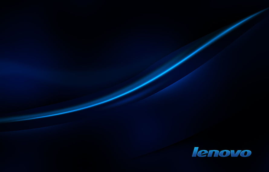 Lenovo Dark Blue Abstract Wave with Glowing Light Trail HD wallpaper