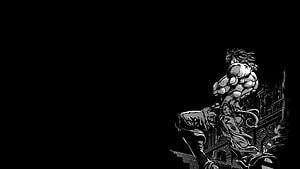 Dio Brando from Jojo's Bizarre Adventure in Dramatic Black and White Manga Art HD wallpaper