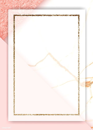 Elegant Gold Foil Rectangle Frame on White Card with Pink Marble Background HD phone wallpaper