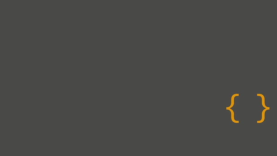 Gruvbox Dark Minimalist Coding Wallpaper with Orange Braces HD wallpaper