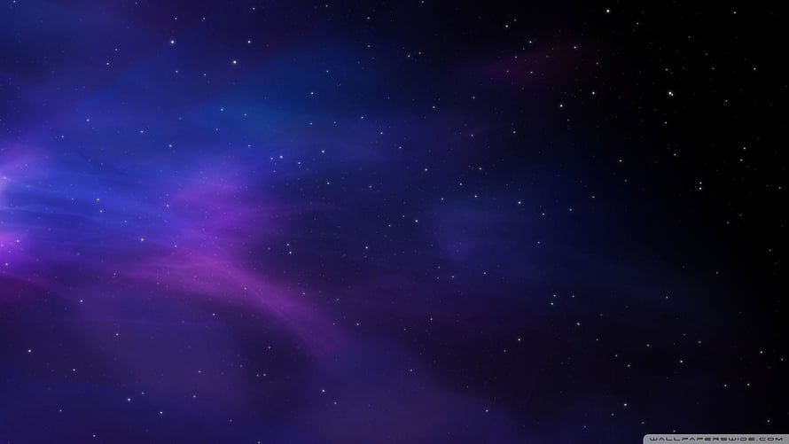 Violet and Blue Cosmic Nebula with Scattered Stars in Deep Space HD wallpaper