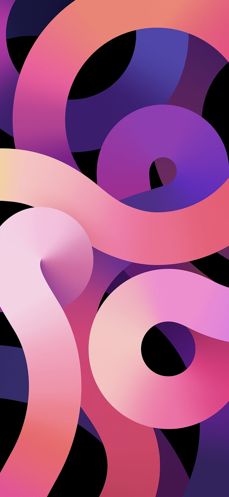 Vibrant Abstract 3D Ribbon Wallpaper in Pink and Purple Hues HD phone wallpaper