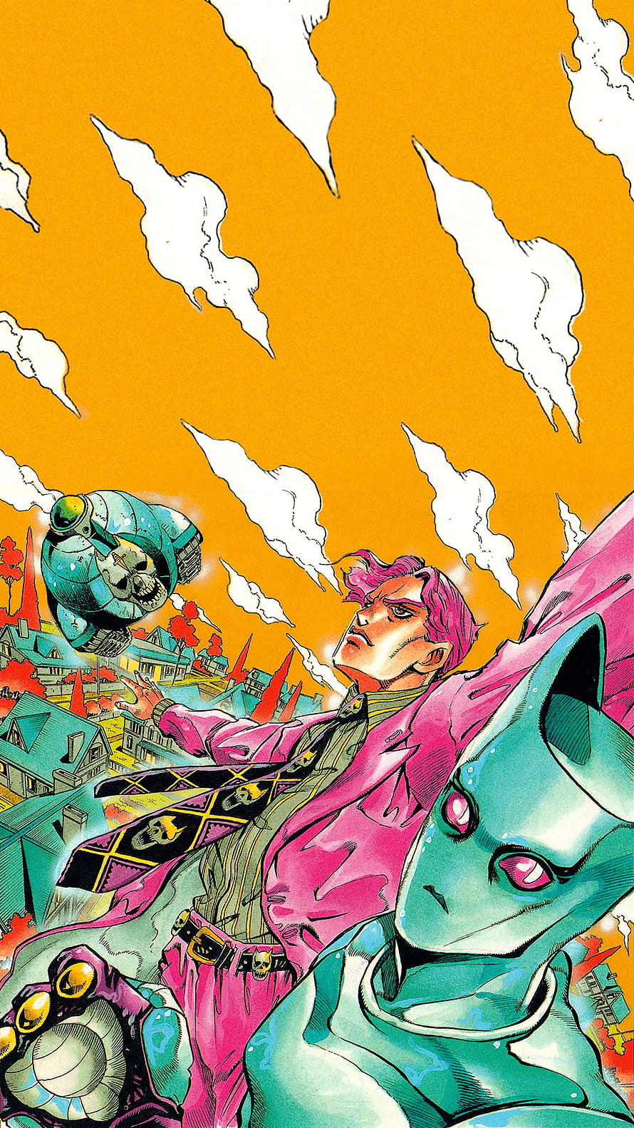 Kira and Killer Queen in JoJo's Bizarre Adventure Stone Ocean HD phone wallpaper