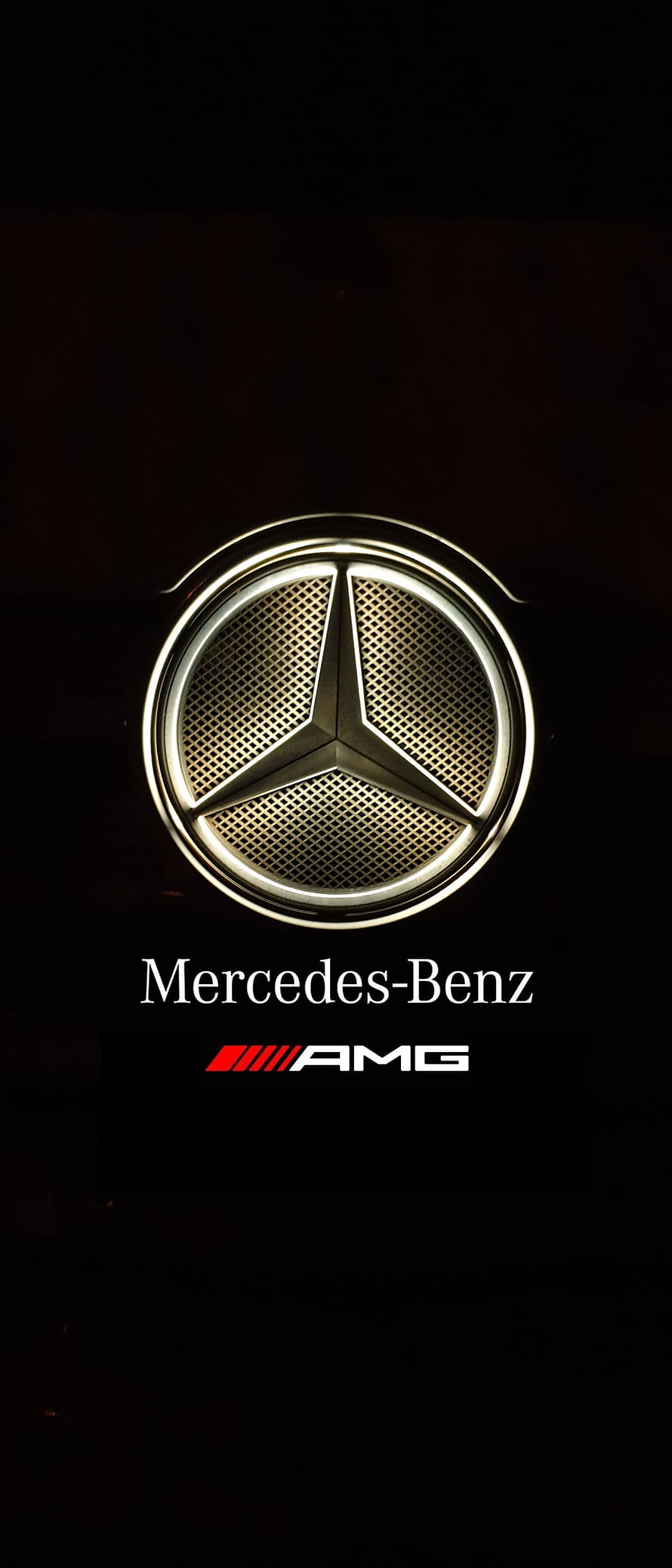 Mercedes-Benz AMG Grille Emblem on Dark Background HD phone wallpaper