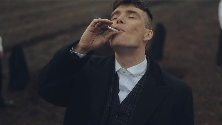 Cillian Murphy as Thomas Shelby Smoking in Peaky Blinders HD wallpaper