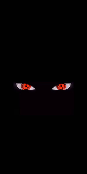Glowing Red Sharingan Eyes in Darkness from Naruto Uchiha Clan HD phone wallpaper