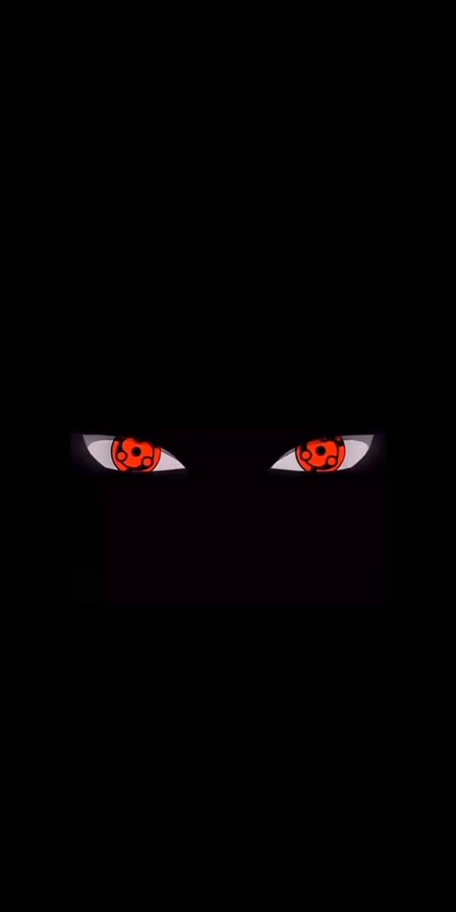 Glowing Red Sharingan Eyes in Darkness from Naruto Uchiha Clan HD phone wallpaper