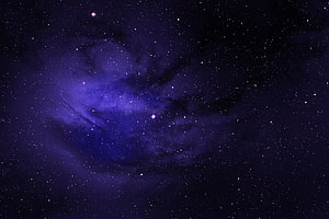 Deep Space Nebula with Scattered Stars and Cosmic Dust in Violet Hues HD wallpaper