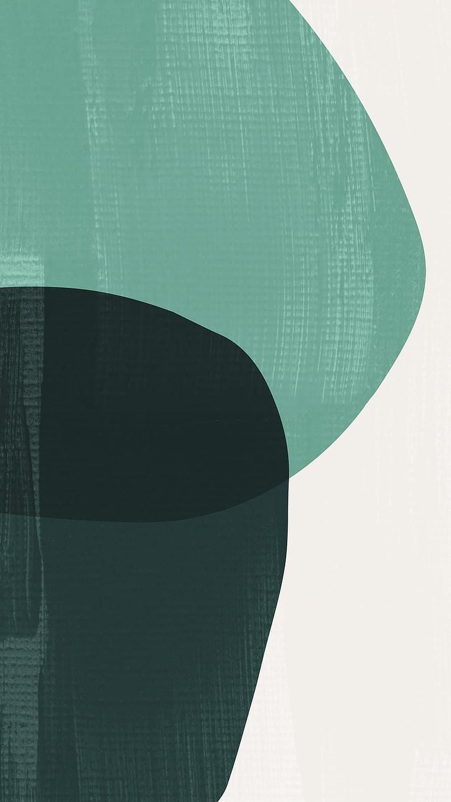 Mid Century Modern Abstract Art with Teal and Dark Green Geometric Shapes HD phone wallpaper