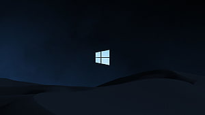 Windows 10 Dark Mode Minimalist Desktop Background with Night Sky and Rolling Hills HD wallpaper