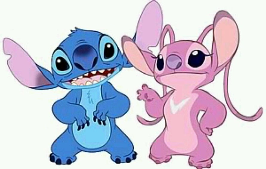Stitch and Angel from Disney's Lilo and Stitch in a Cute Cartoon Illustration HD wallpaper