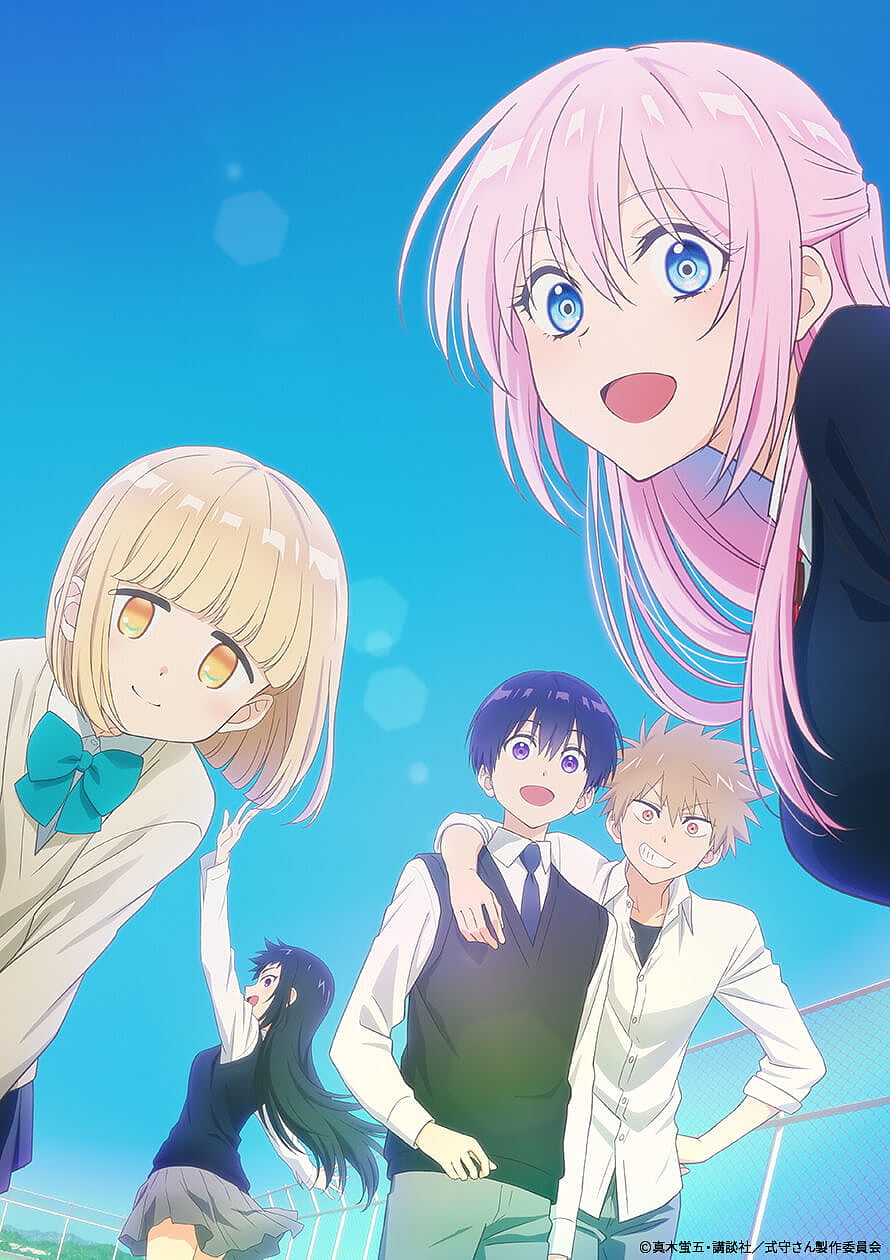 Shikimori's Not Just A Cutie Anime Cast Group Portrait Under Blue Sky HD phone wallpaper