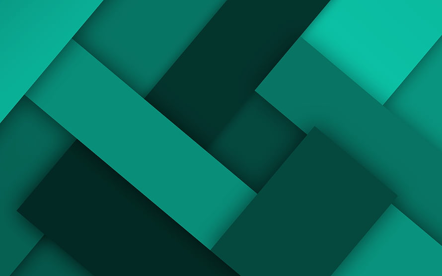 Abstract Turquoise Geometric Pattern with Layered Material Design Shapes HD wallpaper