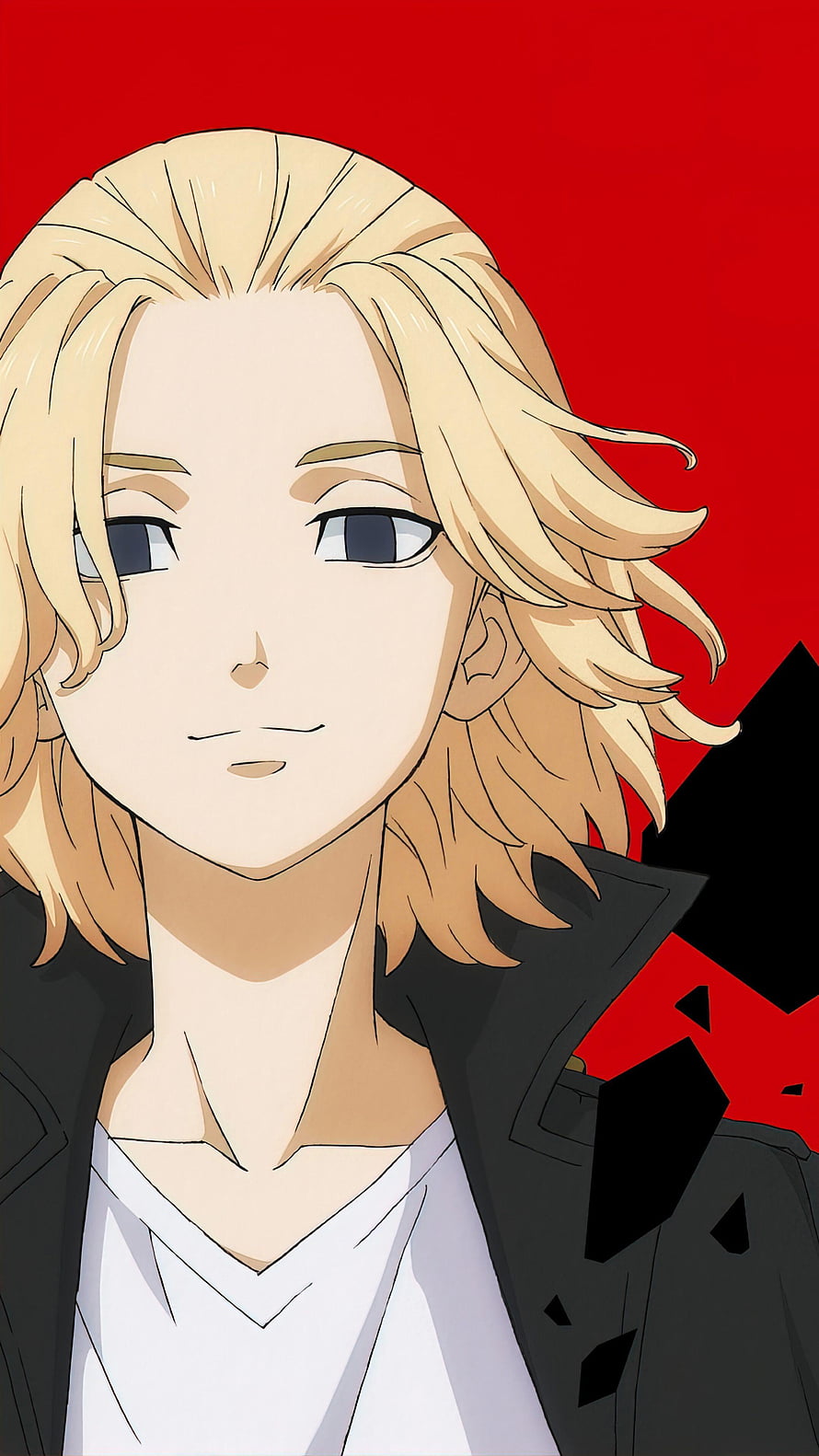 Mikey from Tokyo Revengers Anime Character Portrait with Blonde Hair and Black Jacket HD phone wallpaper