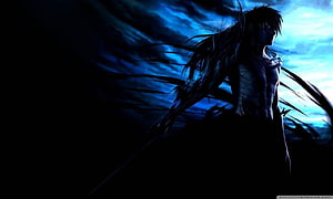 Ichigo Kurosaki in Mugetsu Form Under a Dark Stormy Sky HD wallpaper