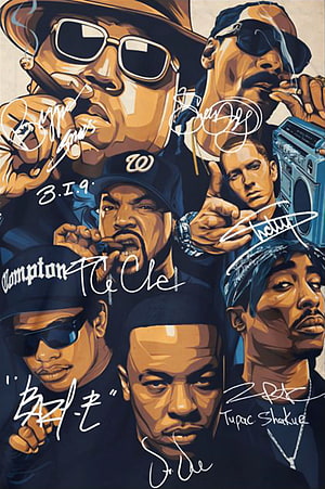 Hip Hop Legends Digital Art Featuring Tupac, Eminem, Snoop Dogg, Ice Cube, and Notorious B.I.G. HD phone wallpaper