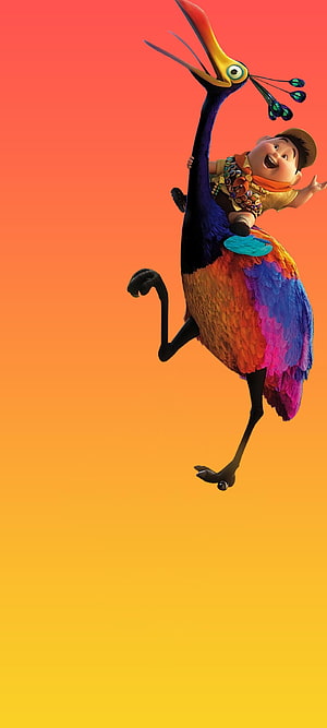 Mowgli Riding a Colorful Bird in The Jungle Book 3D Animation HD phone wallpaper