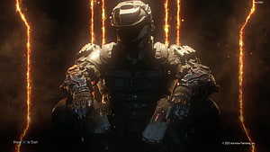 Call of Duty Black Ops 3 Master Chief in Heavy Armor with Fiery Background HD wallpaper