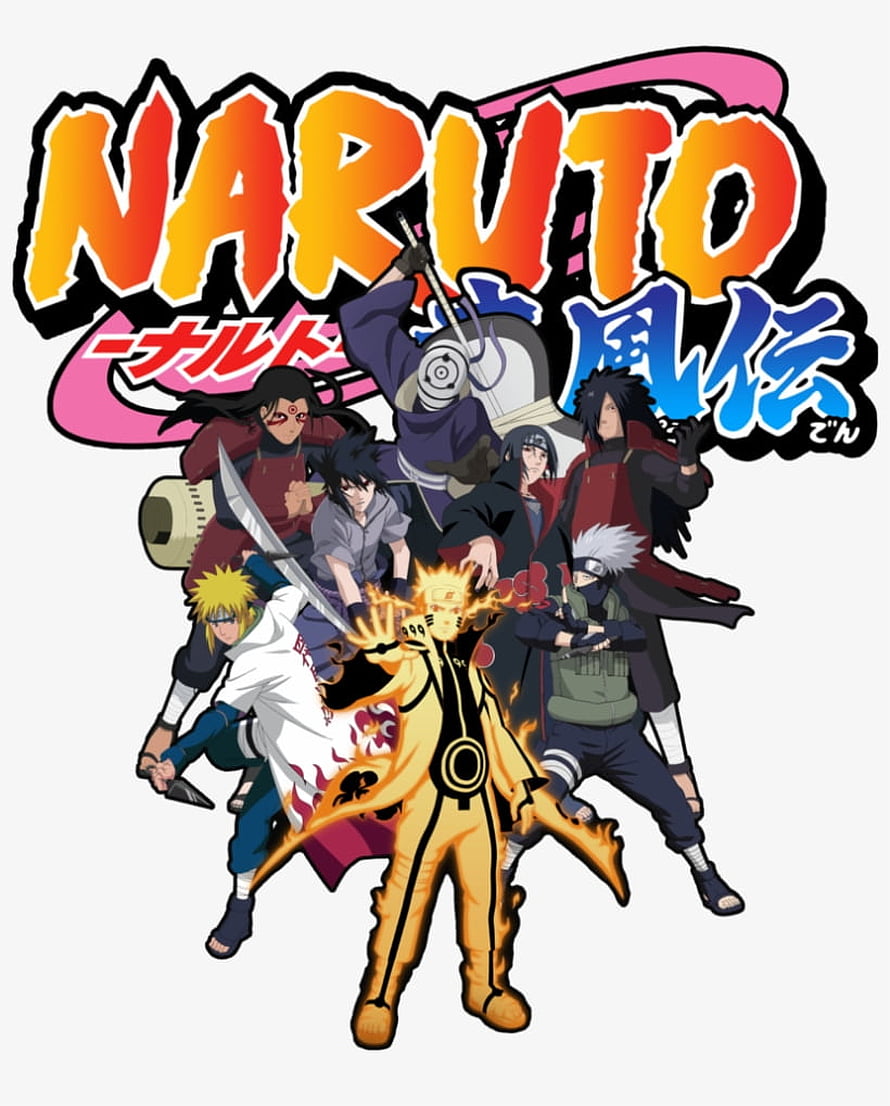 Naruto Shippuden Anime Group Artwork Featuring Main Characters and Logo HD phone wallpaper