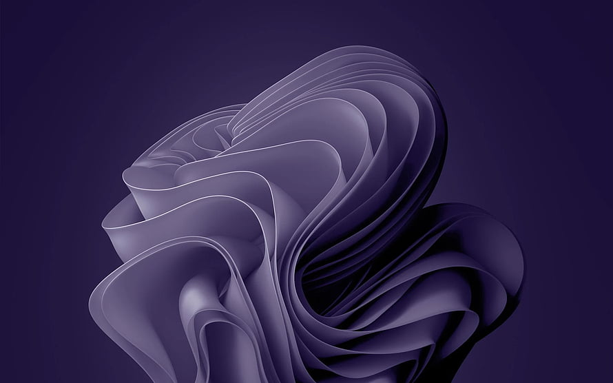 Windows 11 Purple Abstract 3D Ribbon Wallpaper HD wallpaper