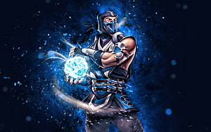 Sub-Zero channeling ice energy in Mortal Kombat Mobile digital artwork HD wallpaper
