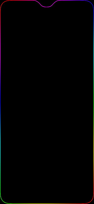 Minimalist Black Phone Wallpaper with Vibrant Rainbow Gradient Border Outline HD phone wallpaper