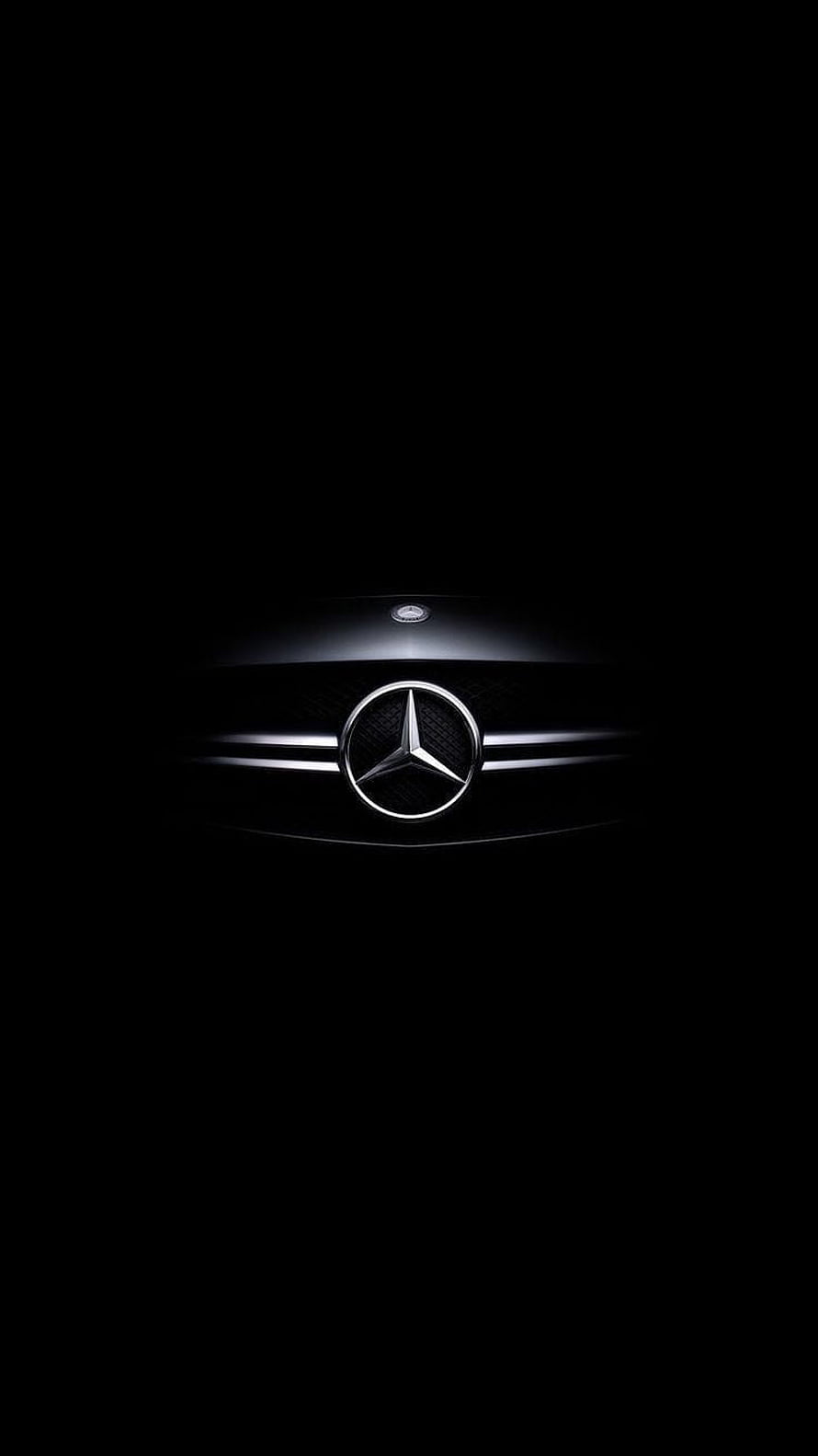 Mercedes-Benz Grille Emblem Illuminated Against a Dark Background HD phone wallpaper