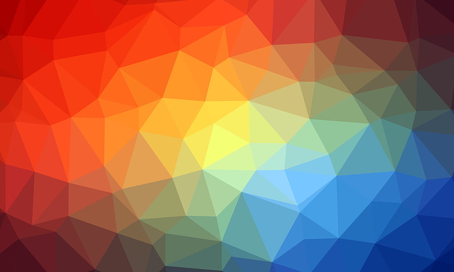 Vibrant Low Poly Geometric Abstract Background With Triangular Color Gradient HD wallpaper