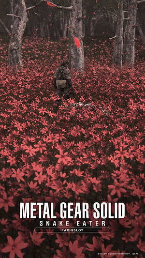 Metal Gear Solid Snake Eater: Soldier in Red Flower Field HD phone wallpaper