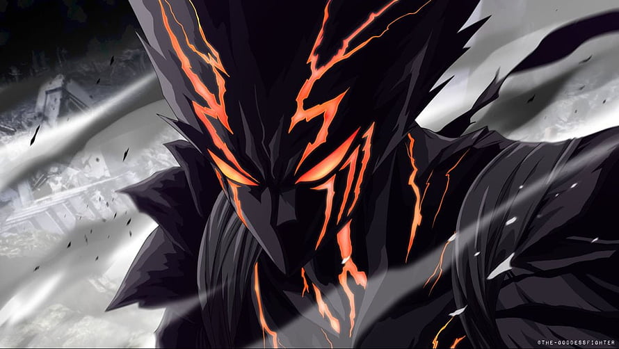 Cosmic Garou from One Punch Man with Glowing Orange Veins and Dark Armor, Garou The Human Monster ideas in 2022. one punch man, one punch, one punch man anime, Cosmic Garou HD wallpaper
