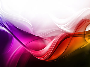 Vibrant Abstract Flowing Waves in Purple, Pink, and Orange with Smooth Digital Lines HD wallpaper