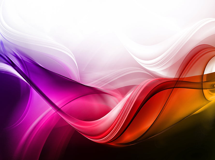 Vibrant Abstract Flowing Waves in Purple, Pink, and Orange with Smooth Digital Lines HD wallpaper