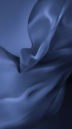 Deep Blue Silk Fabric with Soft Flowing Waves and Minimalist Abstract Texture HD phone wallpaper