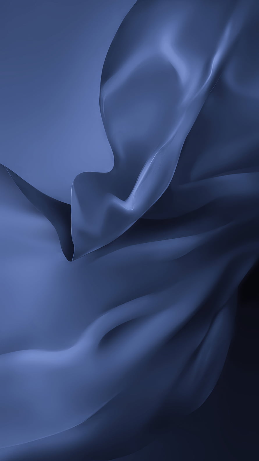 Deep Blue Silk Fabric with Soft Flowing Waves and Minimalist Abstract Texture HD phone wallpaper
