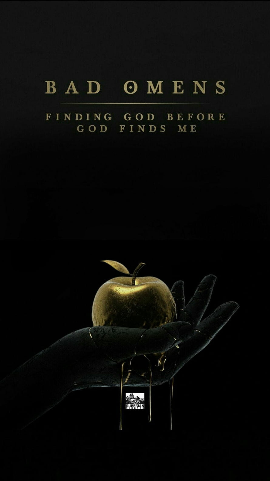 Bad Omens Golden Apple and Black Gloved Hand on Dark Background HD phone wallpaper