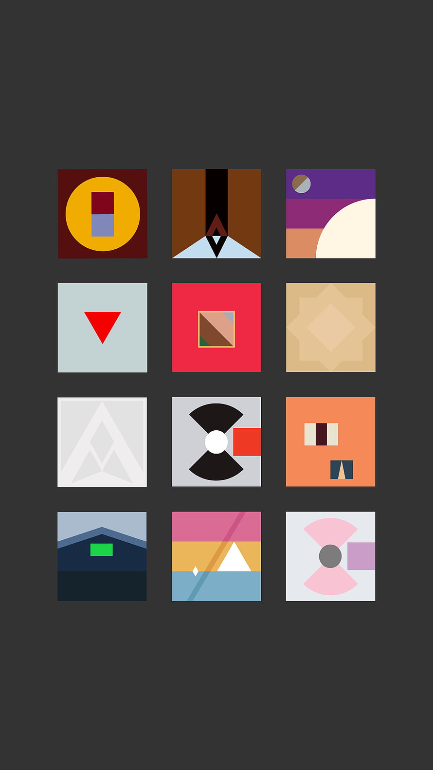 Kanye West Minimalist Album Cover Grid on Dark Background HD phone wallpaper