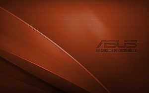 Asus Brown Wavy Abstract Background with Sleek Diagonal Lines and Brand Logo HD wallpaper